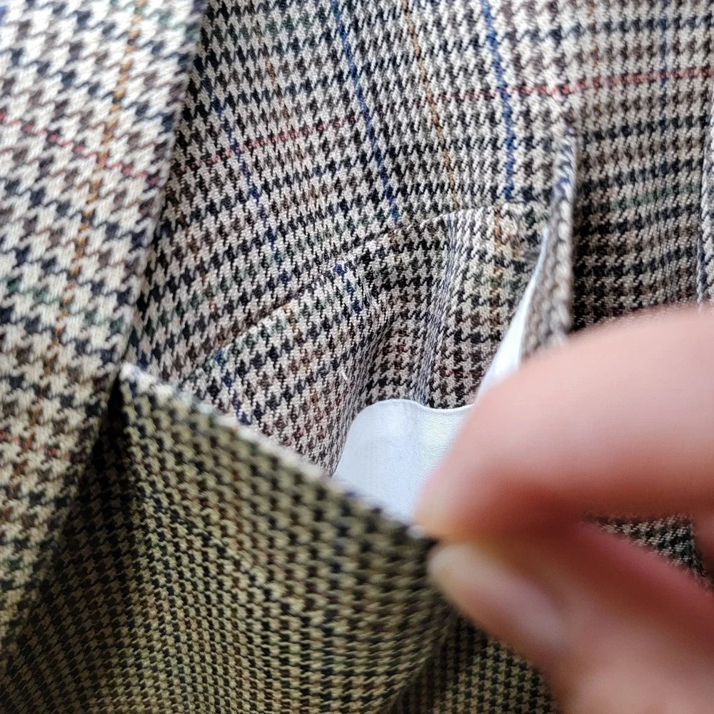 Vtg Lauren Ralph Lauren Blazer Men 44R Wool Sport Coat Tan Herringbone Tweed '98